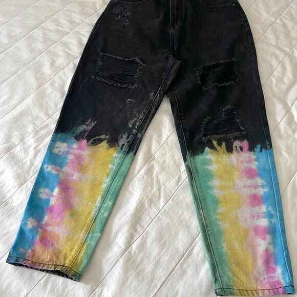 🗣️ Free Speech Jeanies – Bold Striped Revival (30" Waist) - Picture 5 of 16